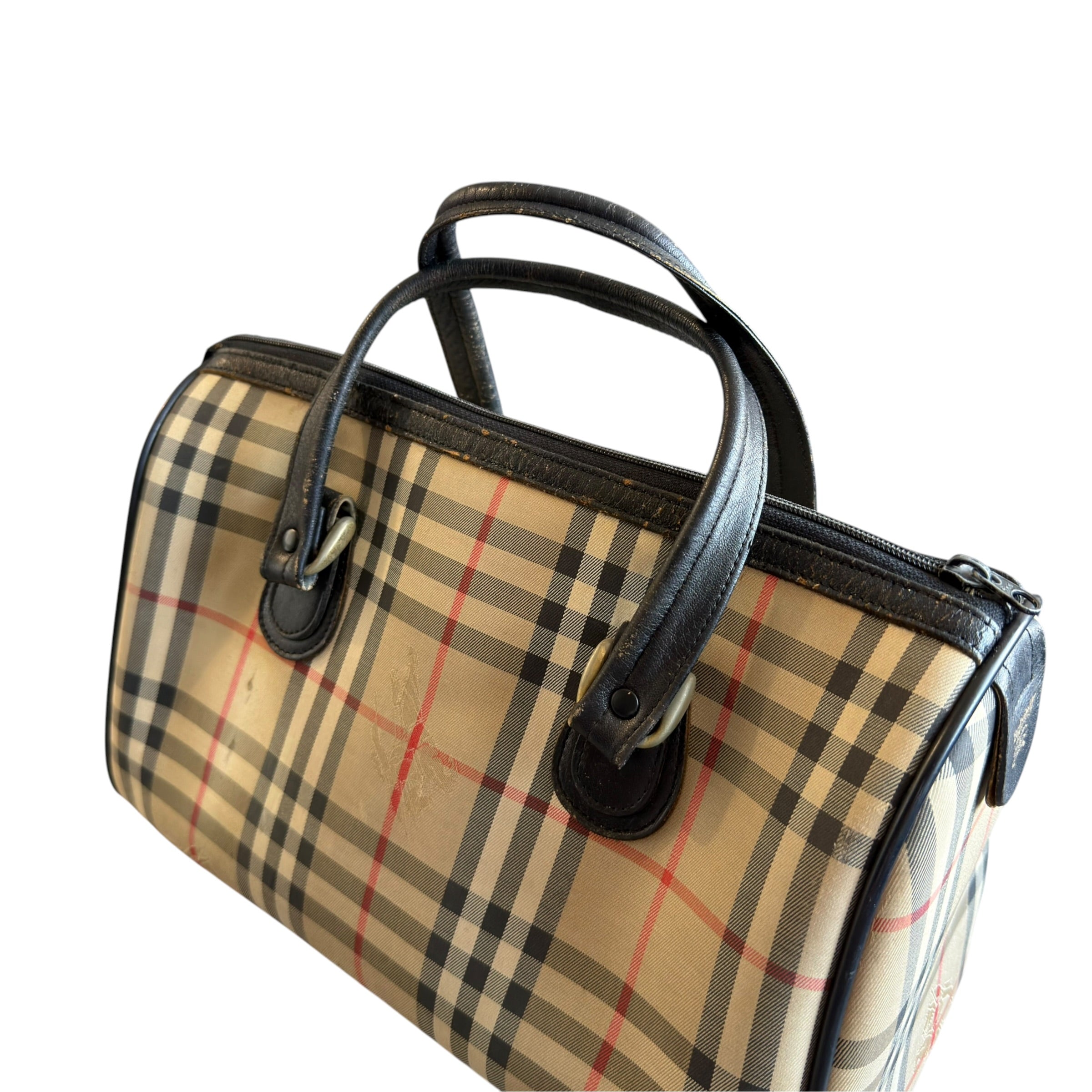 Vintage Burberrys Nova Check Boston Bag