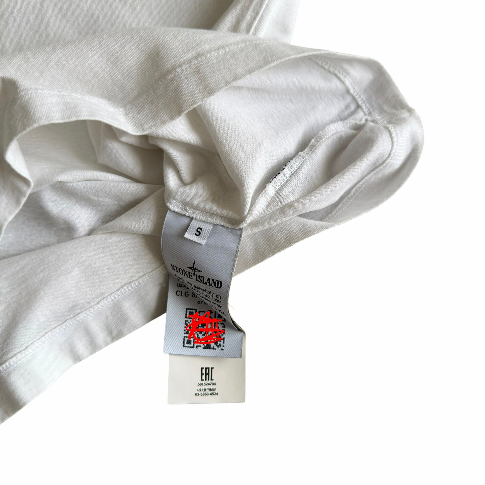 Stone Island Block White Logo Pocket T Shirt