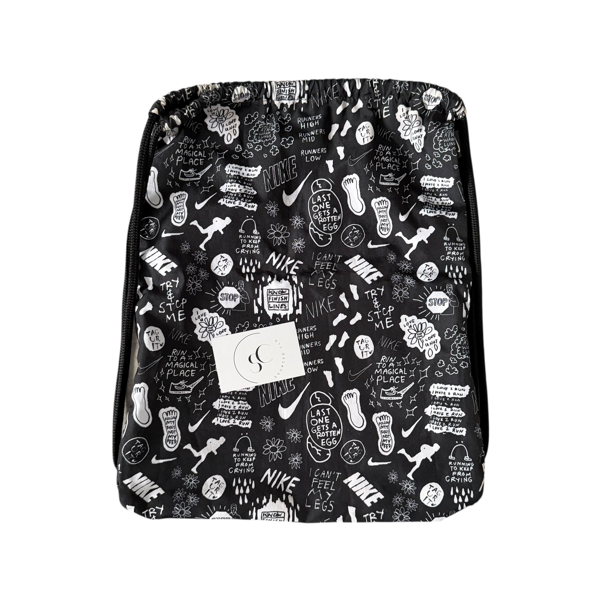 Nike Wild Run Black Pattern Drawstring Bag