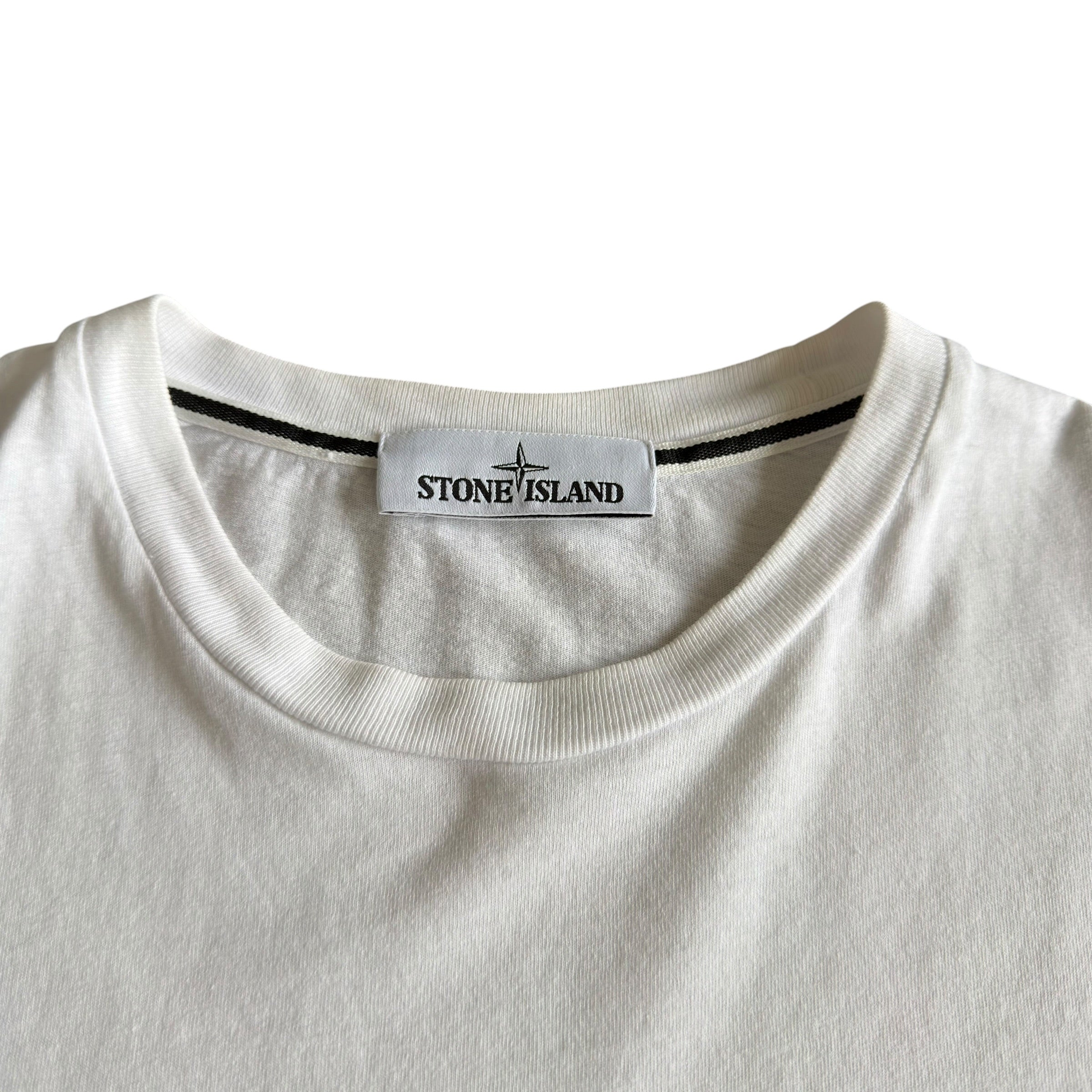 Stone Island Block White Logo Pocket T Shirt