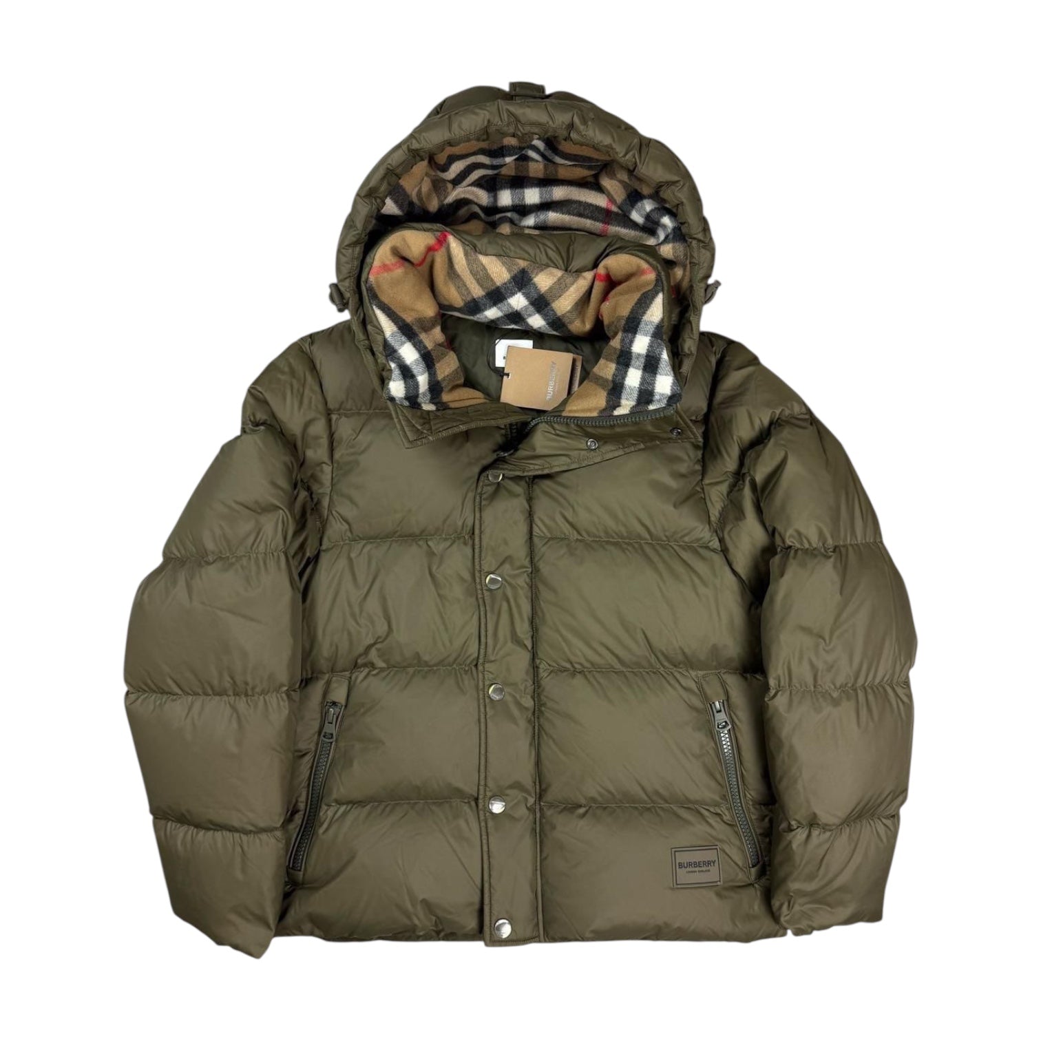 Burberry Khaki Halsby Puffer Jacket