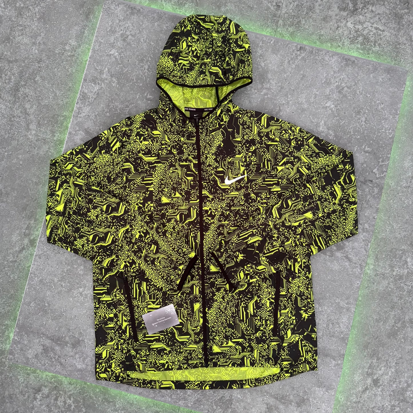 Nike Green Digital Windbreaker Running Jacket
