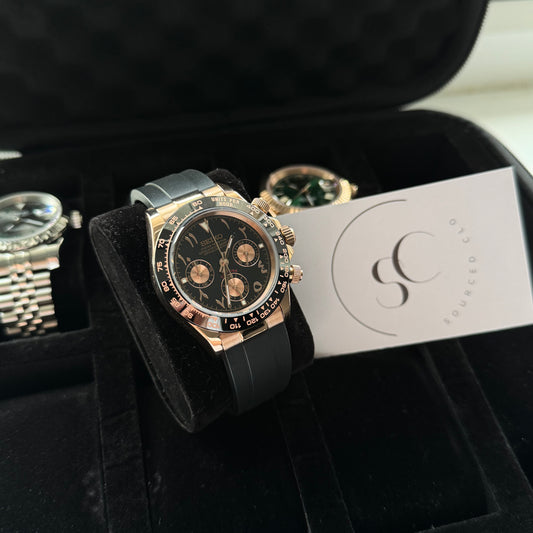 Seiko Rose Gold Arabic Dial Daytona Watch