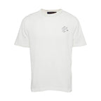 Louis Vuitton White & Grey Pin Logo Embroidered T-Shirt
