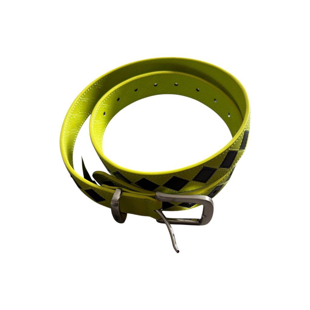 Stussy Argyle Green Stitch Leather Belt