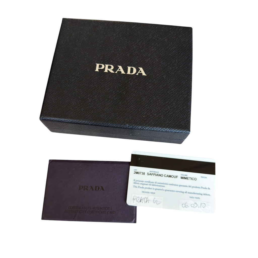 Prada Saffiano Camouflage Bifold Wallet