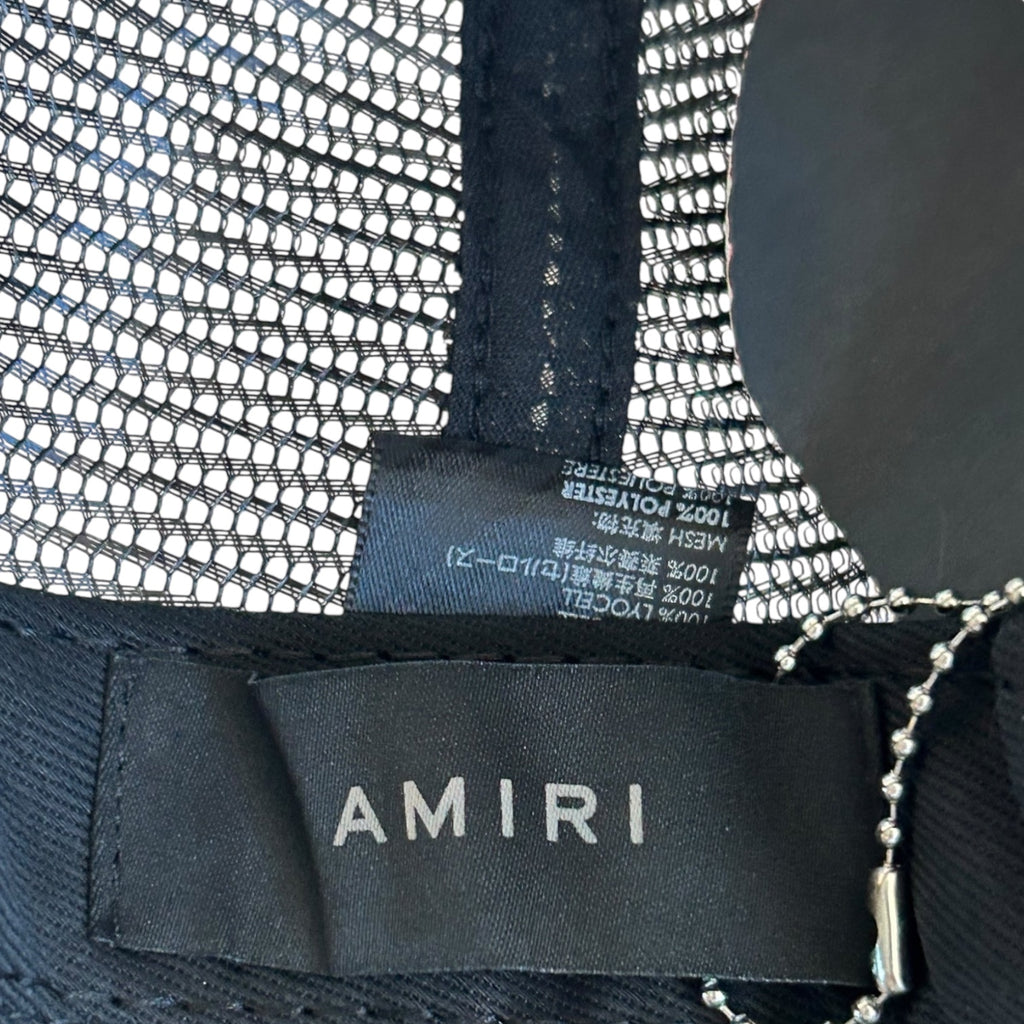 Amiri Black & Blue Logo Trucker Hat
