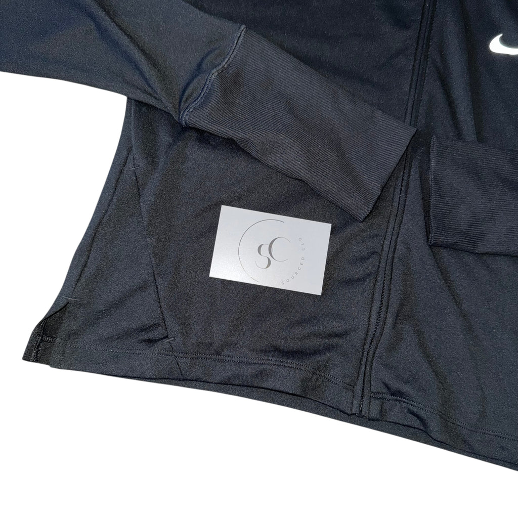 Nike Black Dri Fit Zip Cropped Hoodie
