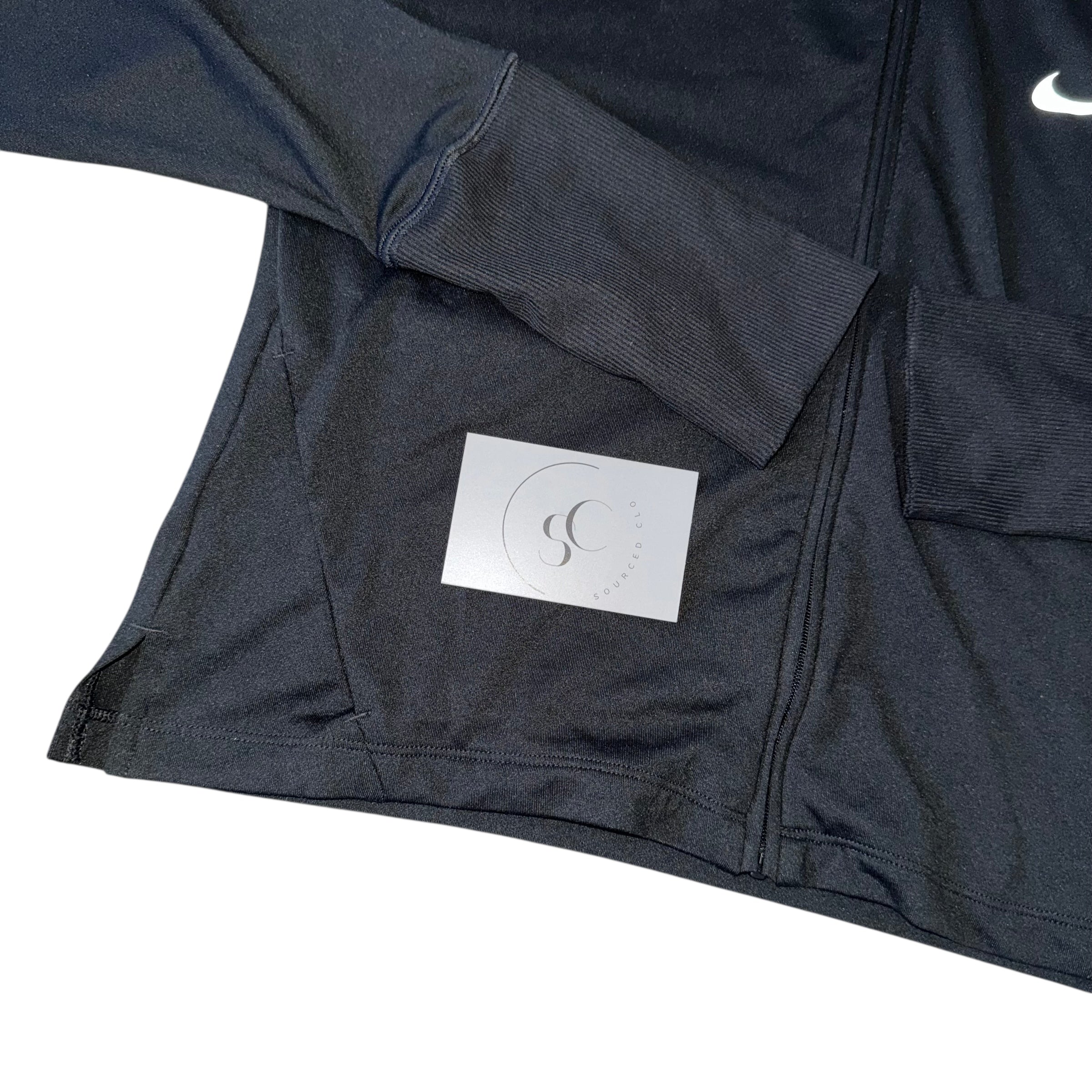 Nike Black Dri Fit Zip Cropped Hoodie