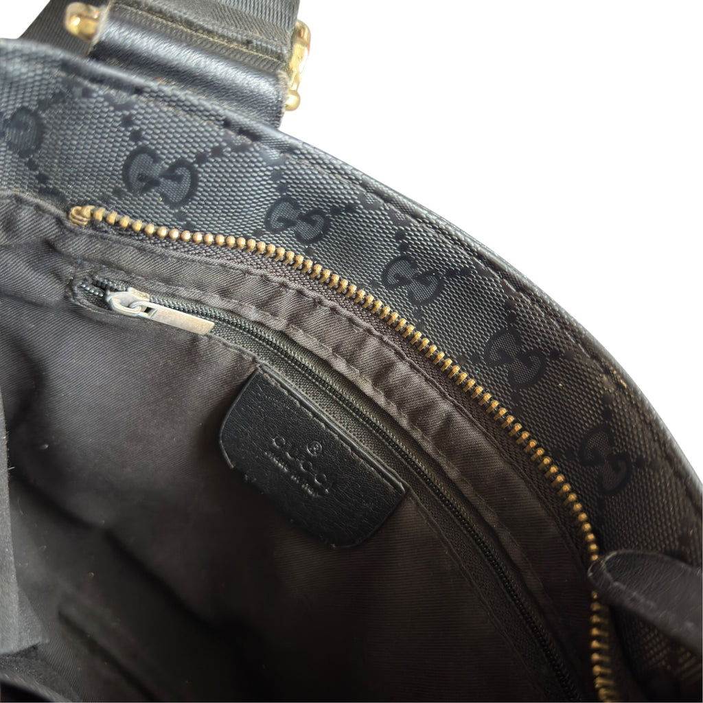 Gucci Black Nylon Imprimé Messenger Bag