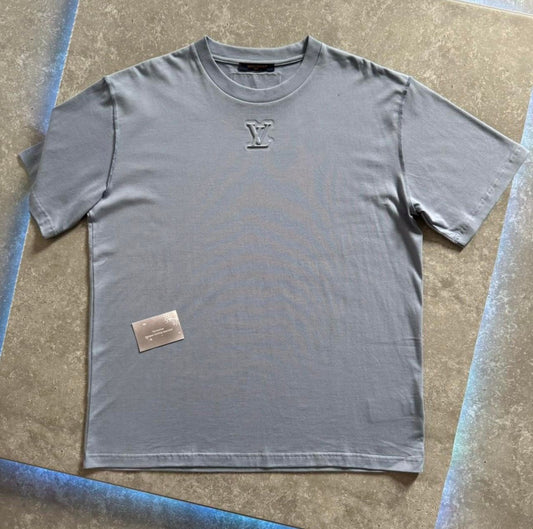 Louis Vuitton Embossed Blue Logo T Shirt