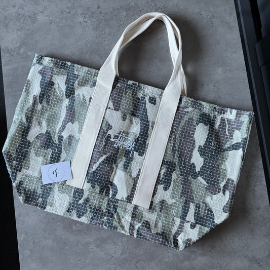 Stussy Camo Needle Punch Tote Bag