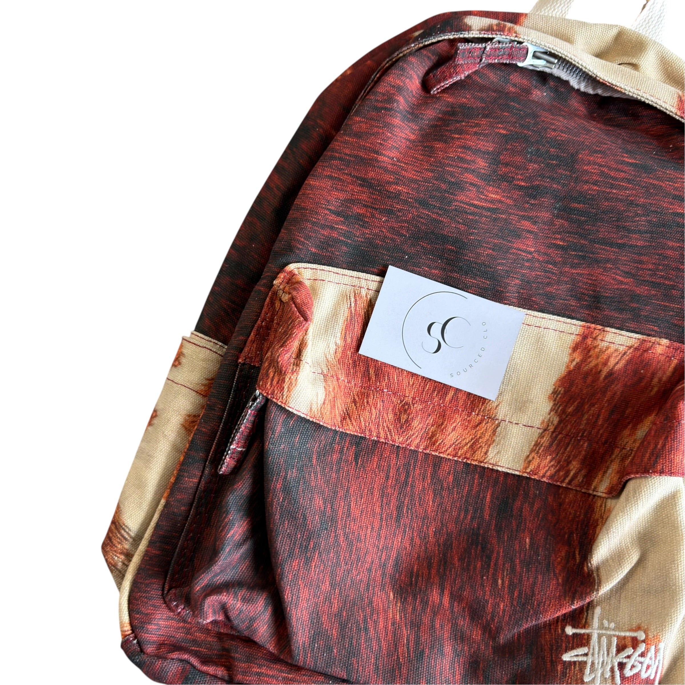 Stussy Cowhide Canvas Backpack Bag