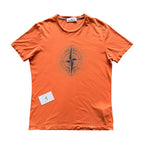 Stone Island Orange Compass Logo T Shirt
