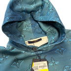 Louis Vuitton Blue 2054 Intarsia Print Hoodie