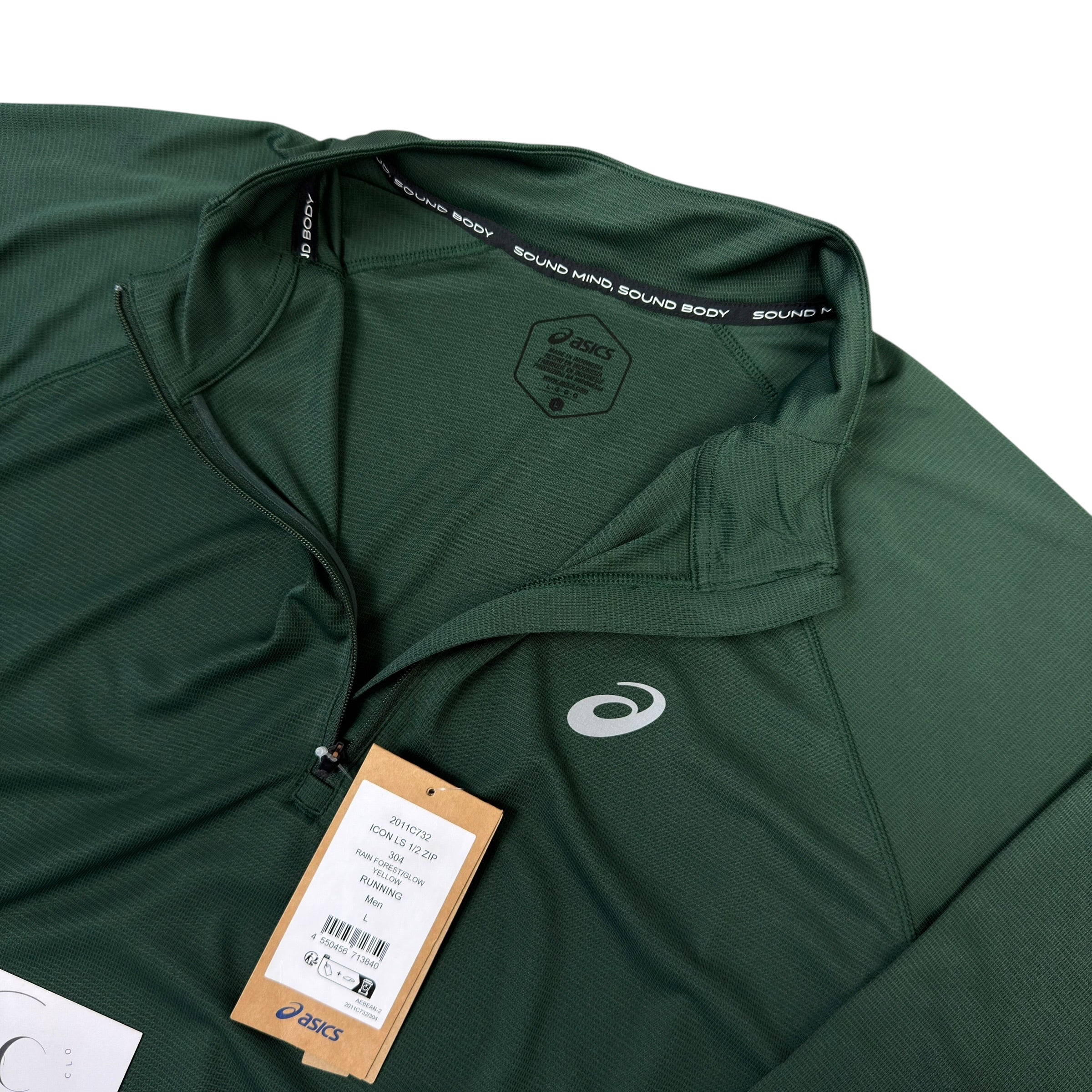 Asics Forest Green Icon Half Zip Sweatshirt