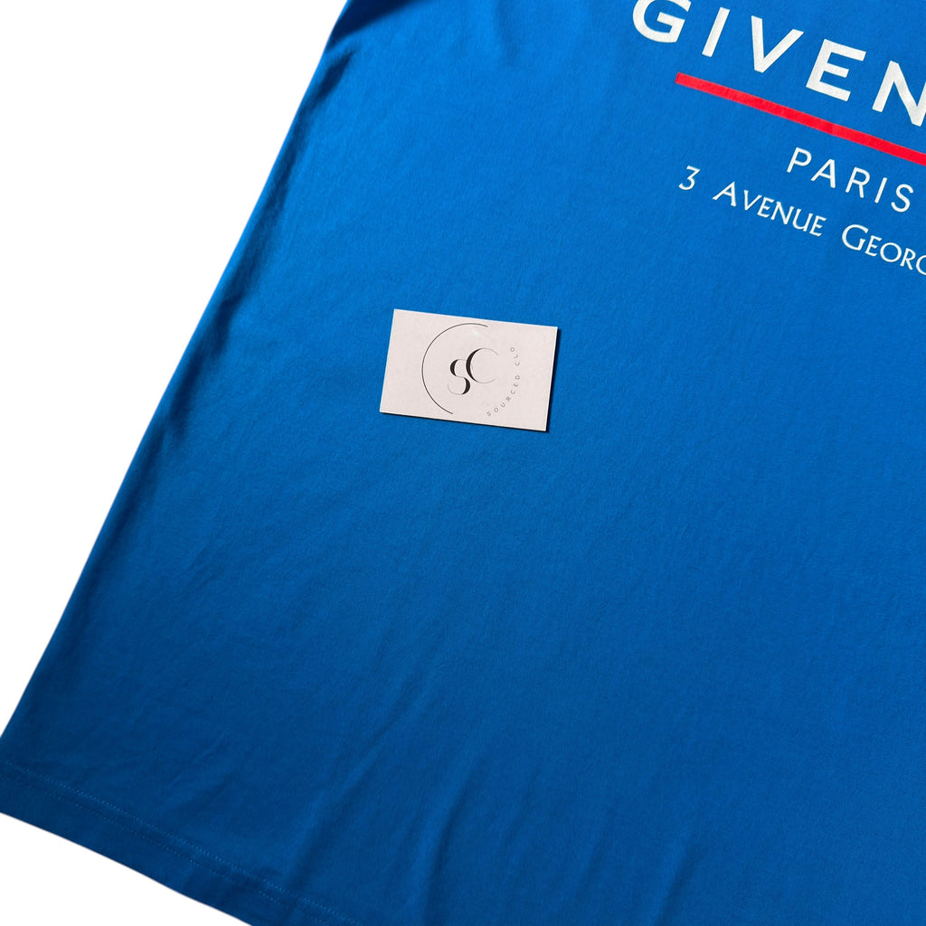 Givenchy Oversize Address Blue T Shirt