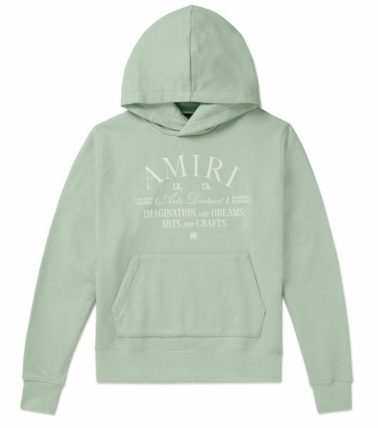 Amiri Green & White Art District Hoodie