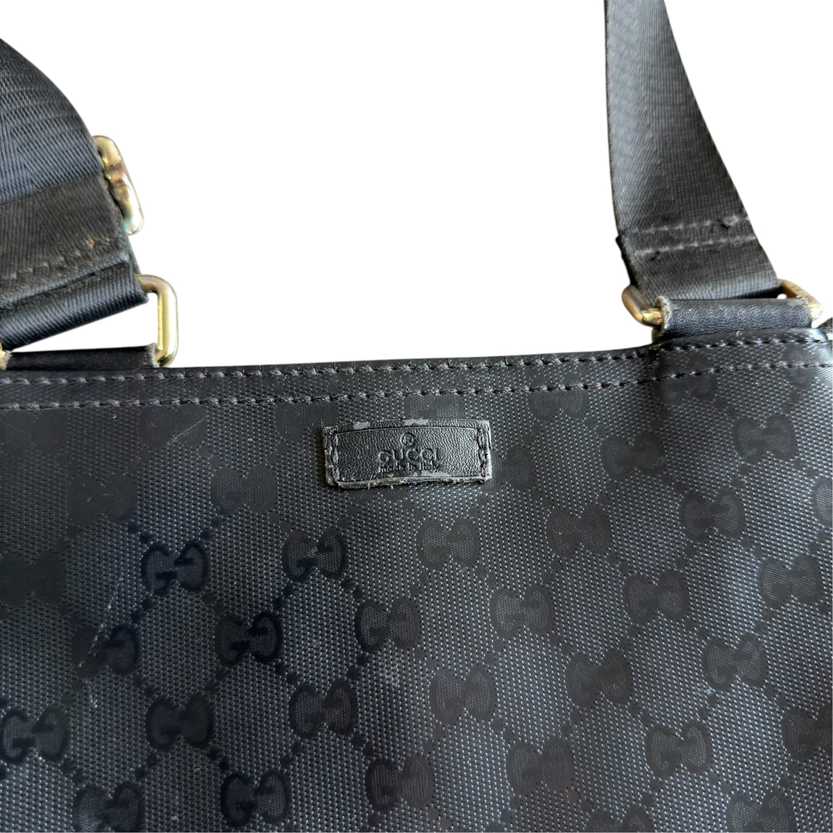 Gucci Black Nylon Imprimé Messenger Bag