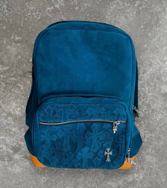 Chrome Hearts VIP Suede Blue Backpack Bag