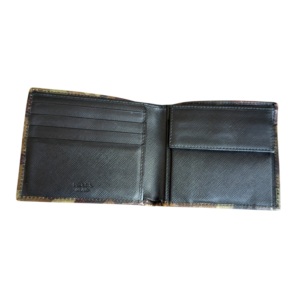 Prada Saffiano Camouflage Bifold Wallet