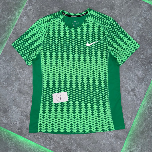 Nike Green Pattern Miler T Shirt
