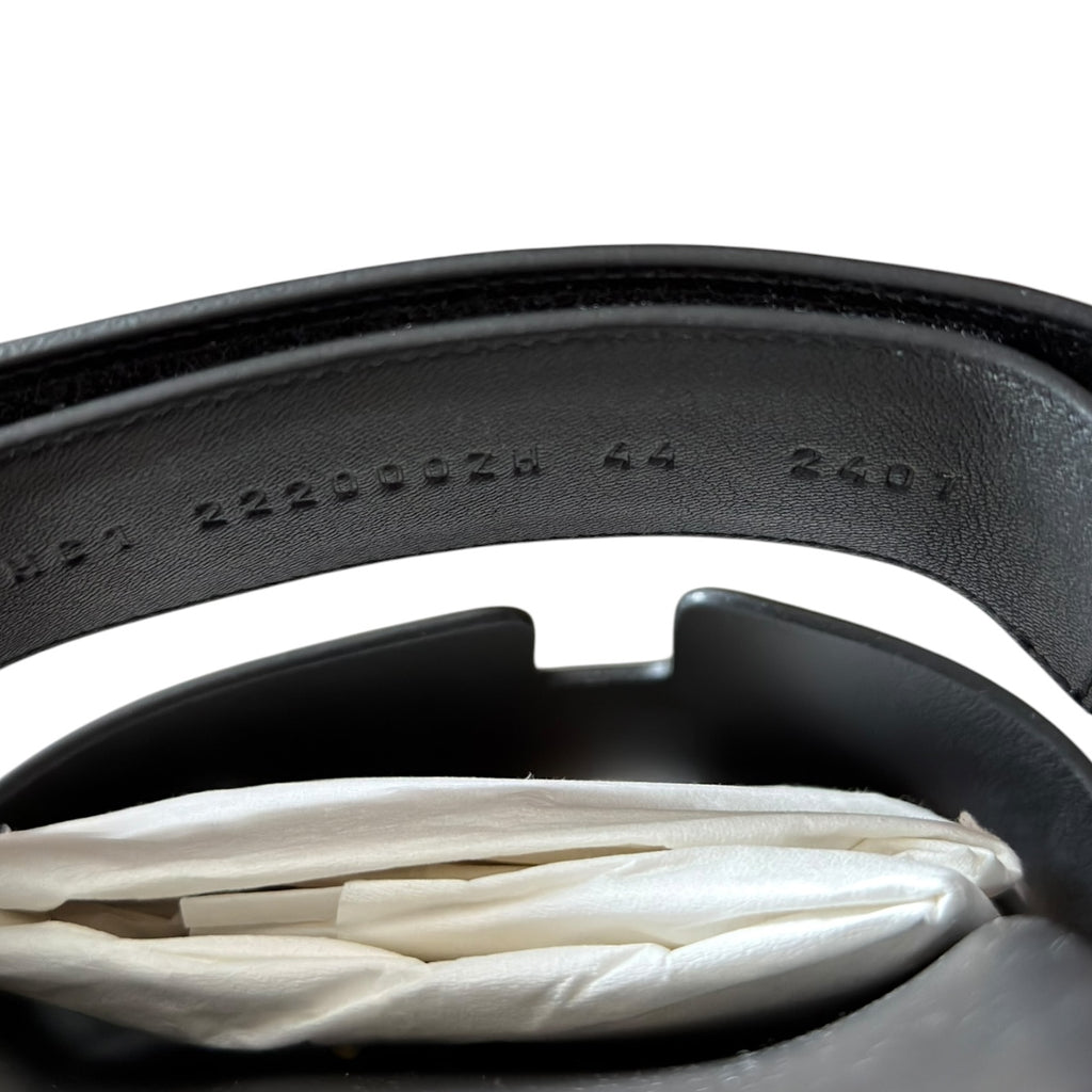 Hermes Chypre Black Leather Sandals