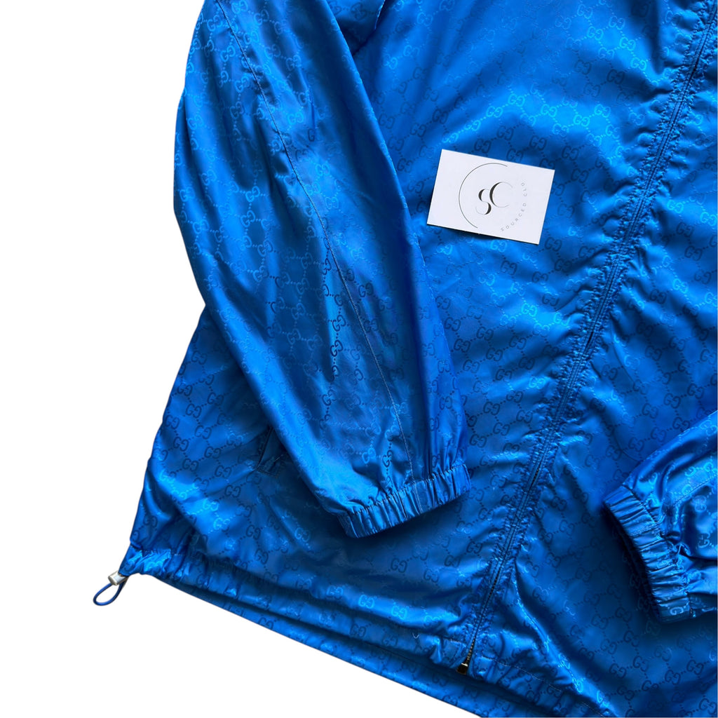 Gucci Blue Nylon Monogram Windbreaker