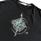 Stone Island Black Marble Logo T Shirt