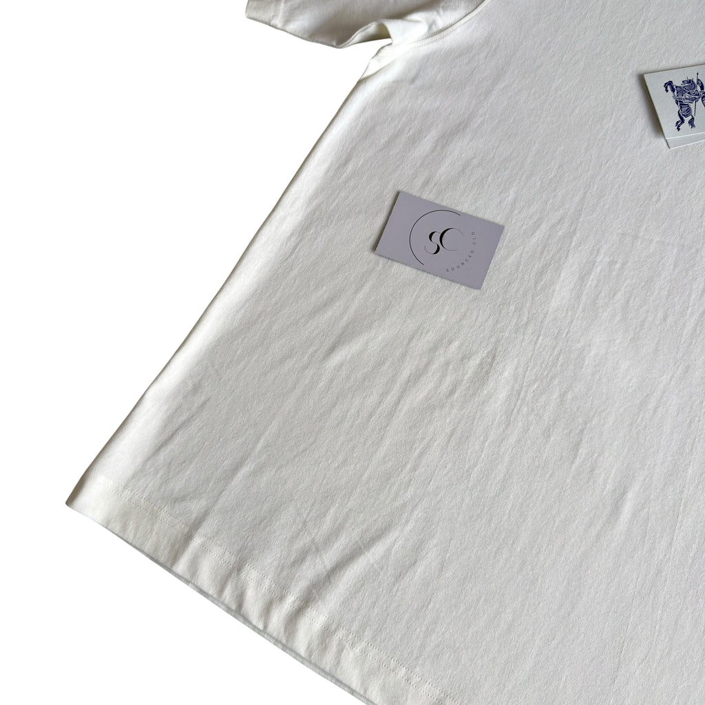 Burberry White Check Collar T Shirt