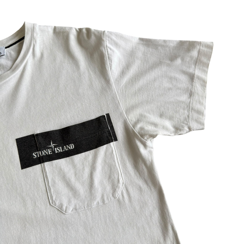 Stone Island Block White Logo Pocket T Shirt