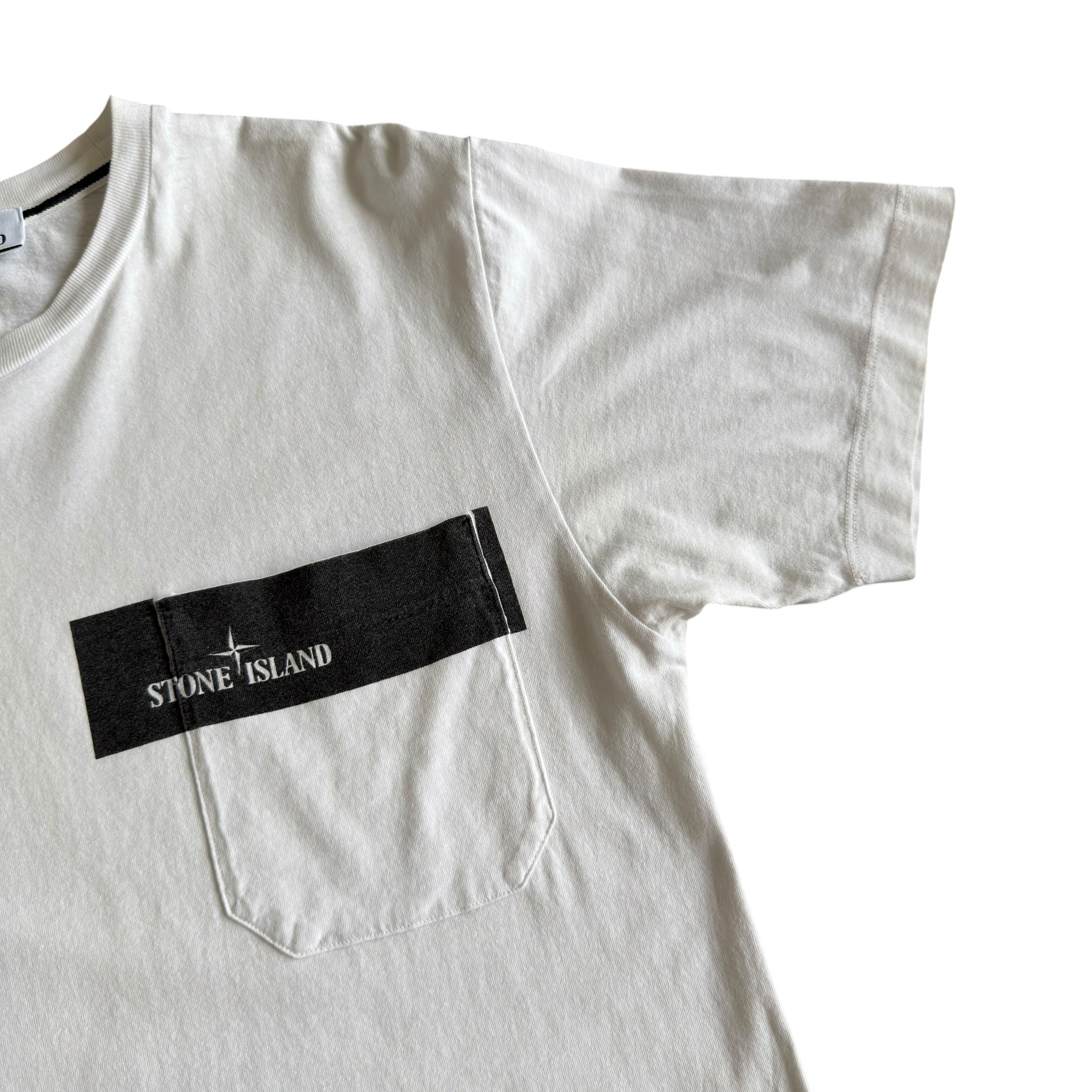 Stone Island Block White Logo Pocket T Shirt