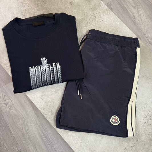 Moncler Faded Logo T Shirt Set