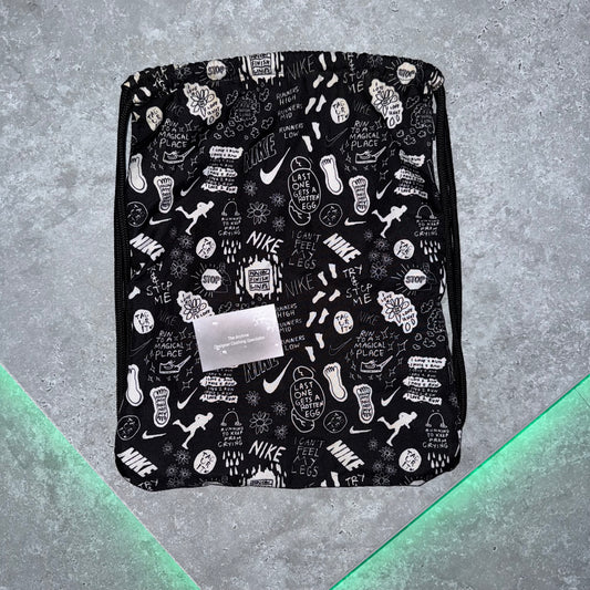 Nike Wild Run Black Pattern Drawstring Bag