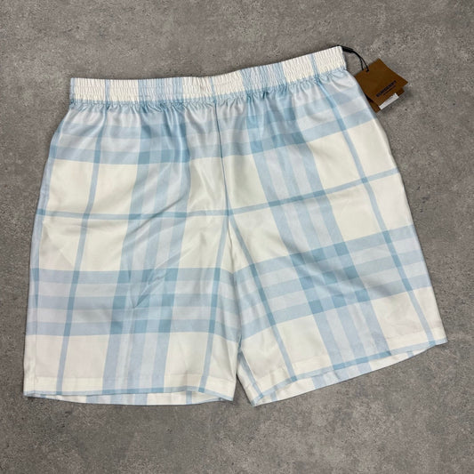 Burberry Light Blue Silk Shorts