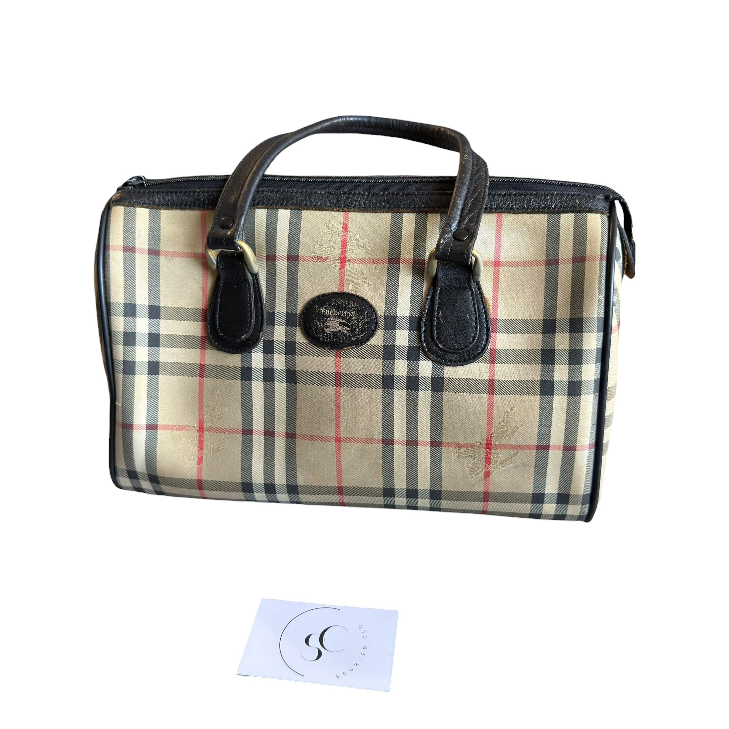 Vintage Burberrys Nova Check Boston Bag