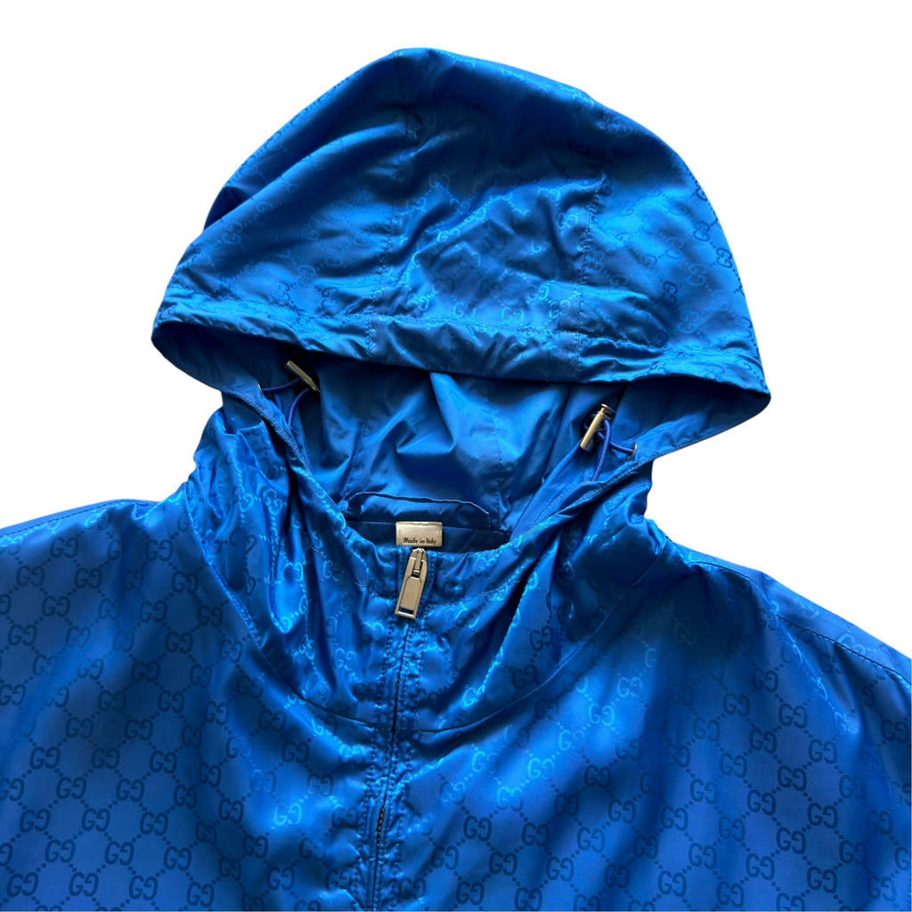 Gucci Blue Nylon Monogram Windbreaker