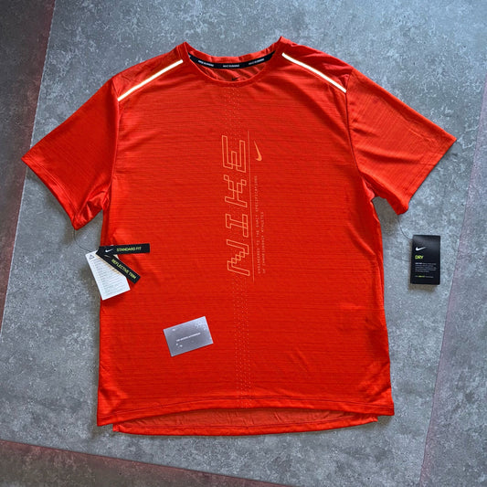 Nike Magma Orange Pattern Miler T Shirt