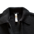 Alo Heritage Black Knit Zip Jacket
