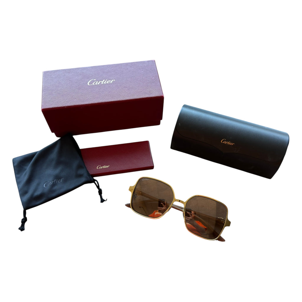 Cartier Women’s Gold Ivory Sunglasses