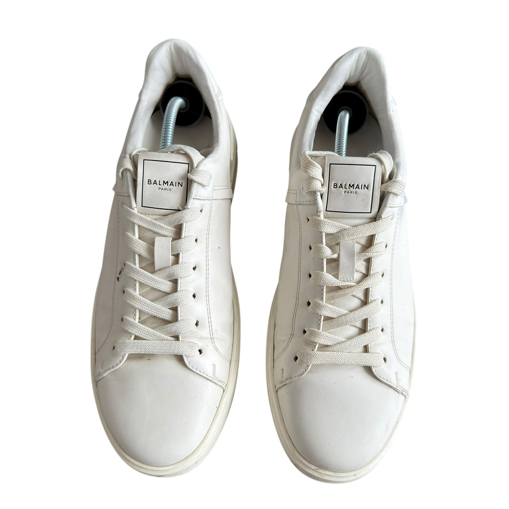Balmain White B Court Trainers