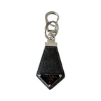 Prada Black Saffiano Leather Keychain