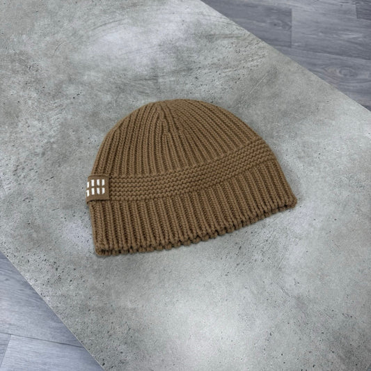 Miu Miu Camel Brown Knit Beanie Hat