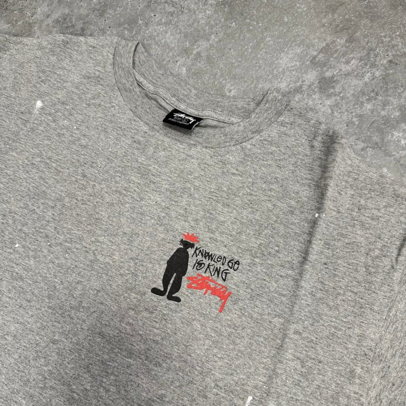 Stussy Knowledge Is King Grey Tee