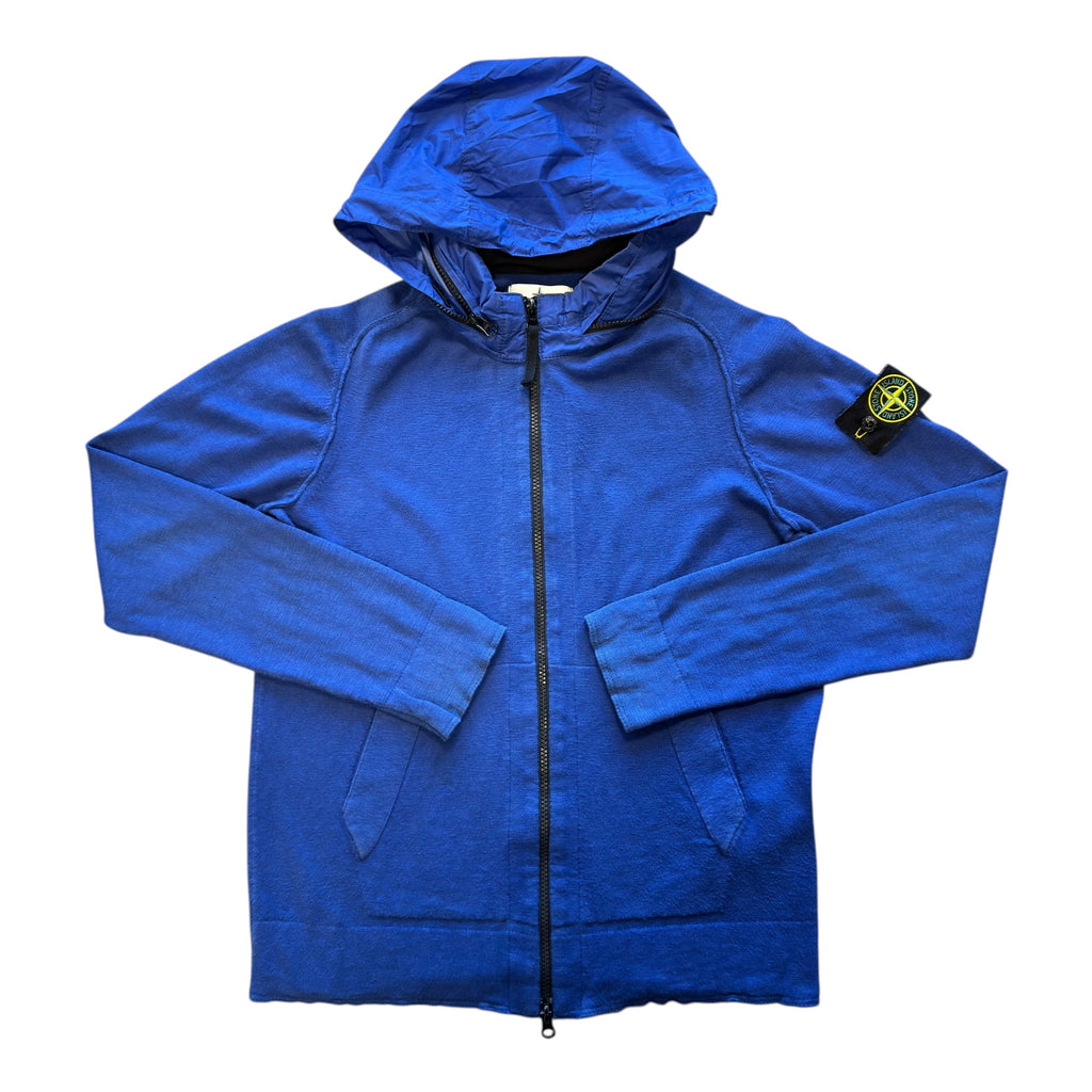 Stone Island Electric Blue Knit Hoodie