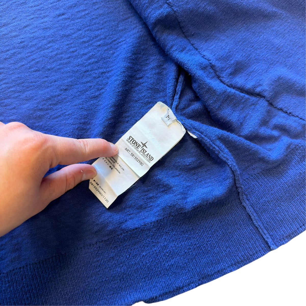 Stone Island Electric Blue Knit Hoodie