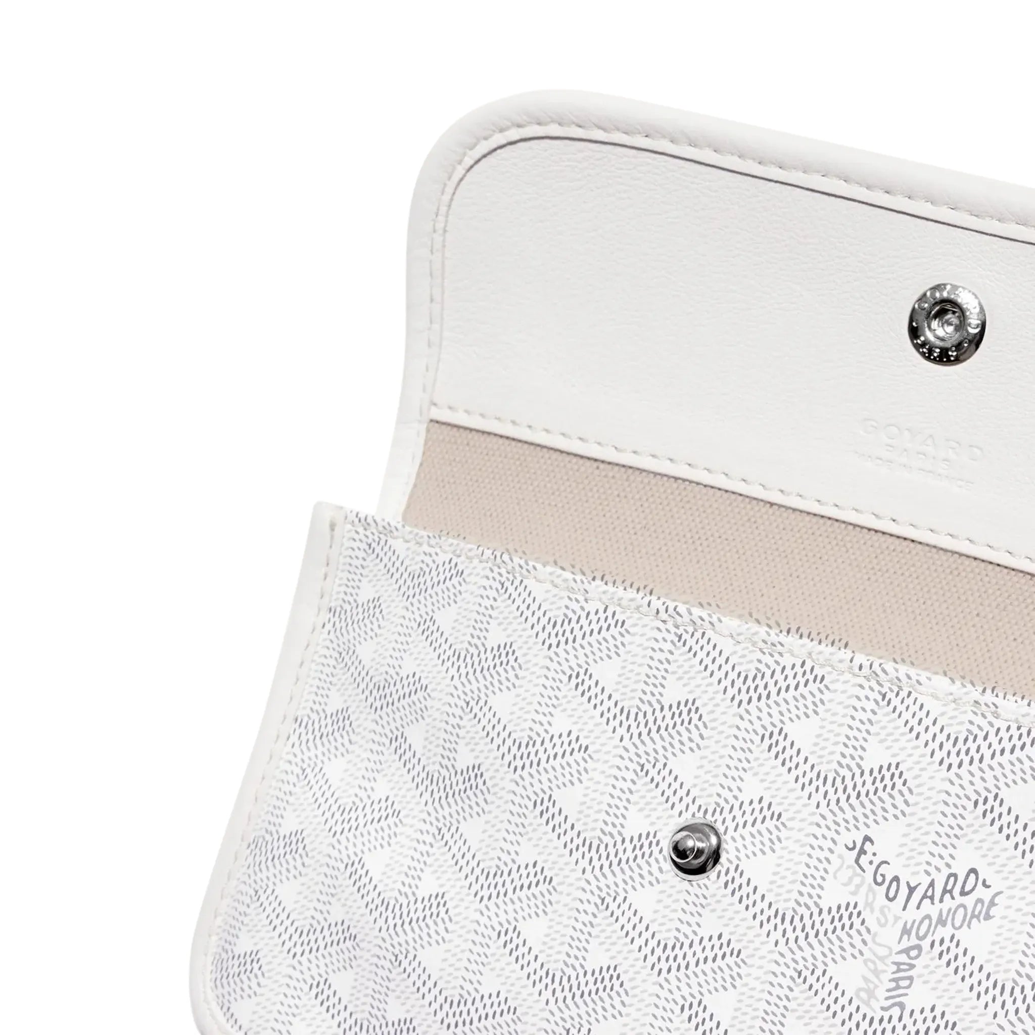 Detail view of Goyard Saint Louis PM Tote Bag White STLOUIPMLTY50CL50P