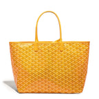 Front view of view of Goyard Saint Louis PM Tote Bag Yellow STLOUIPMLTY08CL08P